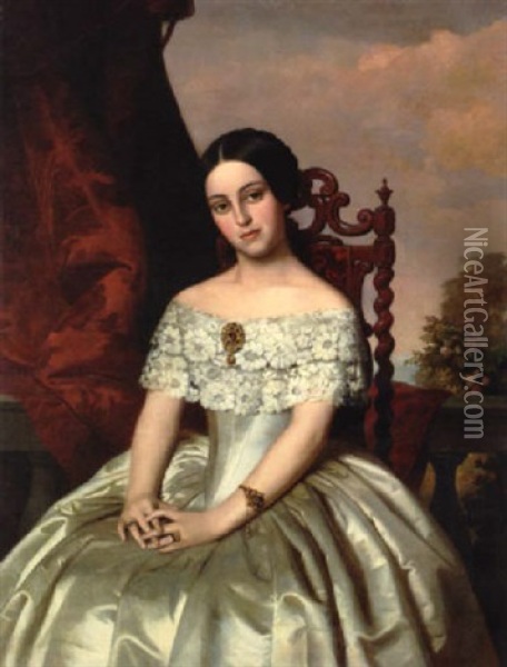Portrait Of A Lady Oil Painting - Pelegri Clave y Roque