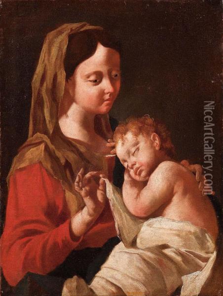Madonna Col Bambino Dormiente Oil Painting - Francesco Cappella