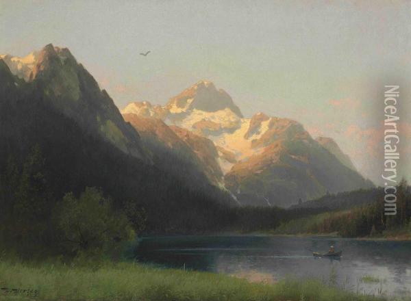 Mountain Lake In Norway Oil Painting - Herman Herzog