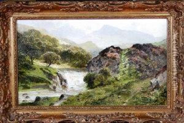 Moel Siabod, From The Lledr Valley, North Wales Oil Painting - James Peel