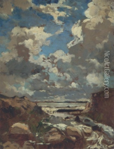 Etude De Ciel, Bretagne Oil Painting - Louis-Gabriel-Eugene Isabey