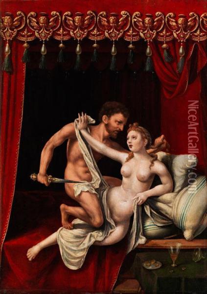 Sextus Tarquinius Bedrangtlucrezia Oil Painting - Jan Mabuse