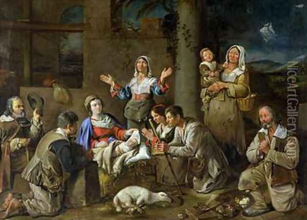 Adoration of the Shepherds 1659 Oil Painting - Jean Michelin