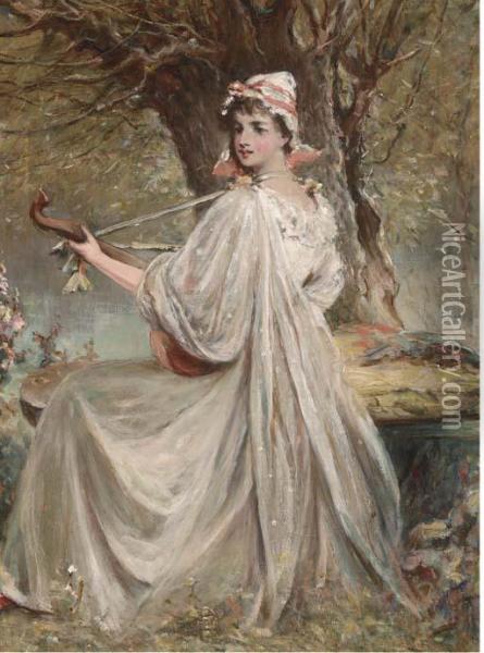 Oil On Canvas Oil Painting - Alfred Joseph Woolmer