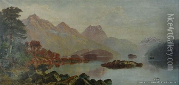 Hunter Mountains, Lake Manapouri Oil Painting - Lawrence William Wilson