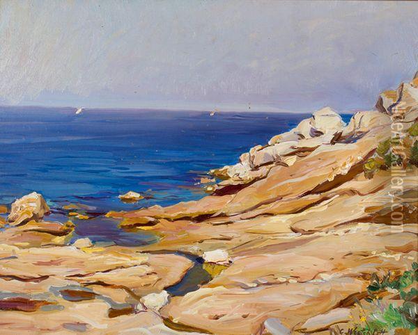 Bord De Mer A Capri Oil Painting - Constantin Alexandr. Westchiloff