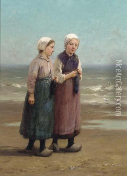 On The Sands Oil Painting - Edith Hume