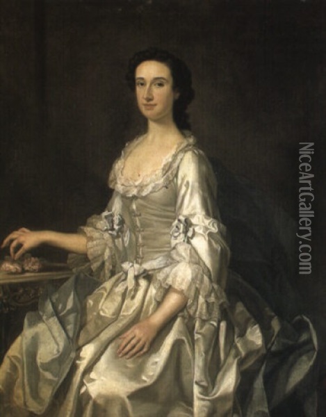 Portrait Of Mary, Wife Of Henry, 7th Lord Arundell Of Wardour Oil Painting - George Knapton
