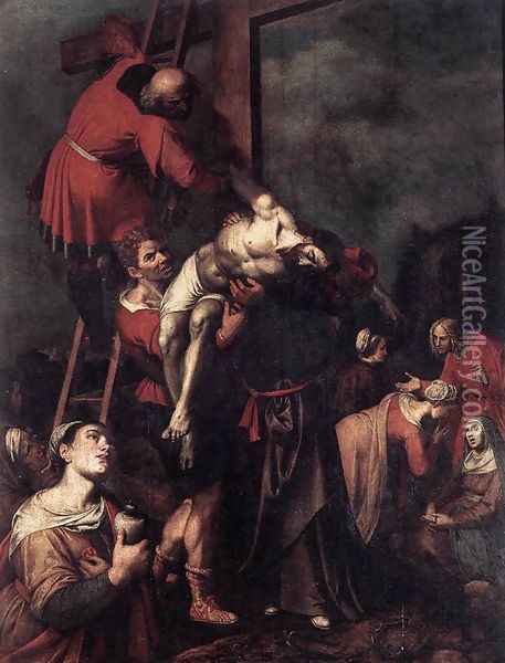 Descent from the Cross Oil Painting - Ambrosius Francken