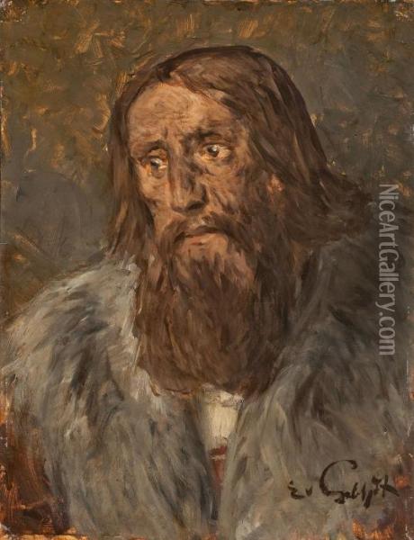 Bildnis Eines Bartigen Mannes (aposteldarstellung?) Oil Painting - Eduard Von Gebhardt