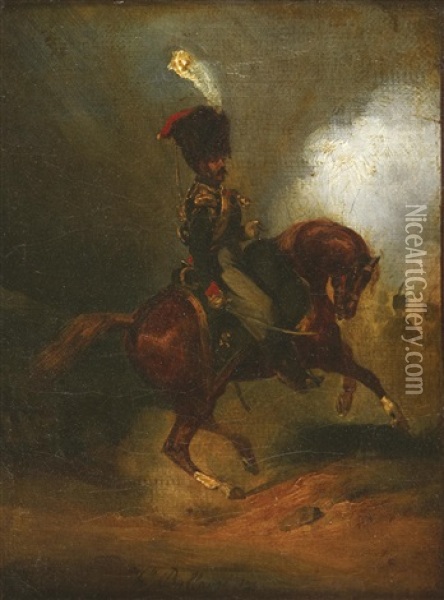Grenadier A Cheval Oil Painting - Hippolyte Bellange