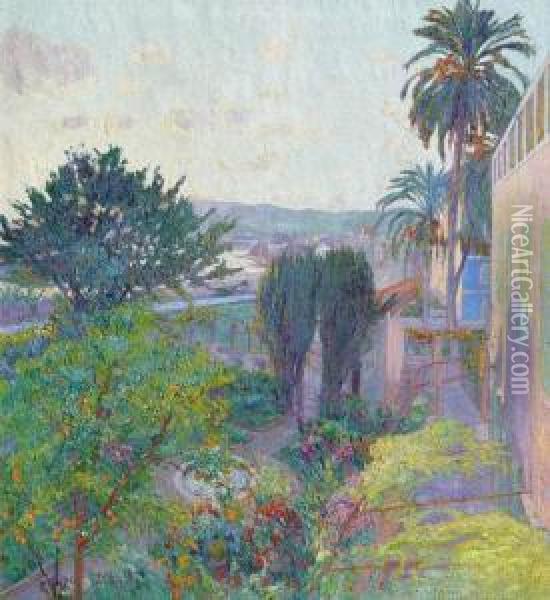 Vista Desde Su Casa Paterna-mallorca Oil Painting - Pedro Blanes Viale