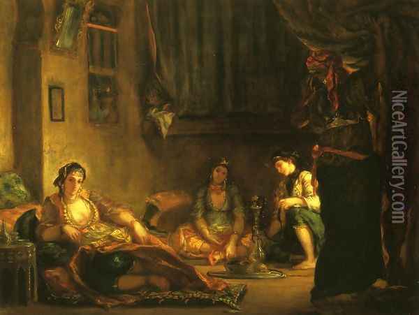 Women of Algiers in Their Apartmente Oil Painting - Eugene Delacroix