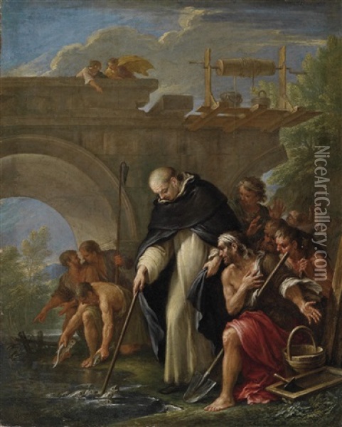 Das Zelebrationswunder Des Heiligen Vinzenz Ferrer Oil Painting - Filippo Lauri