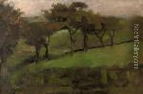Weilanden Met Wilgen: Willows In A Meadow Oil Painting - George Hendrik Breitner