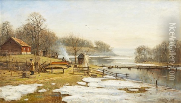 Lac Melar Oil Painting - Olof Hermelin