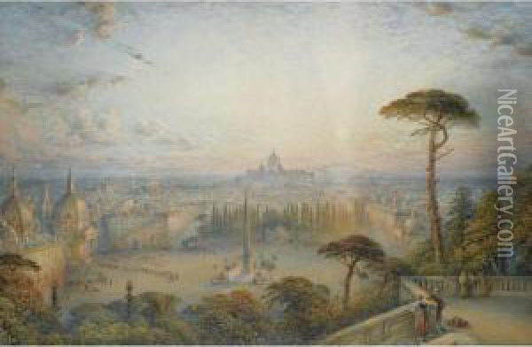 Rome From The Pincio Oil Painting - William Collingwood Smith