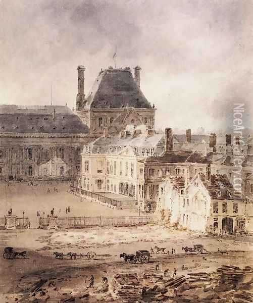 Part of the Tuileries and the Louvre Oil Painting - Thomas Girtin