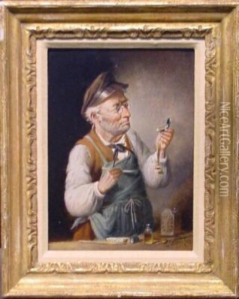 The Watchmaker Oil Painting - Carl Schleicher