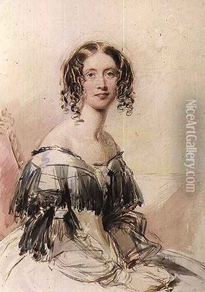 Portrait of Julia Cartwright Oil Painting - George Richmond
