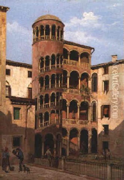 Scala Contarini, Palermo Oil Painting - Antonietta Brandeis