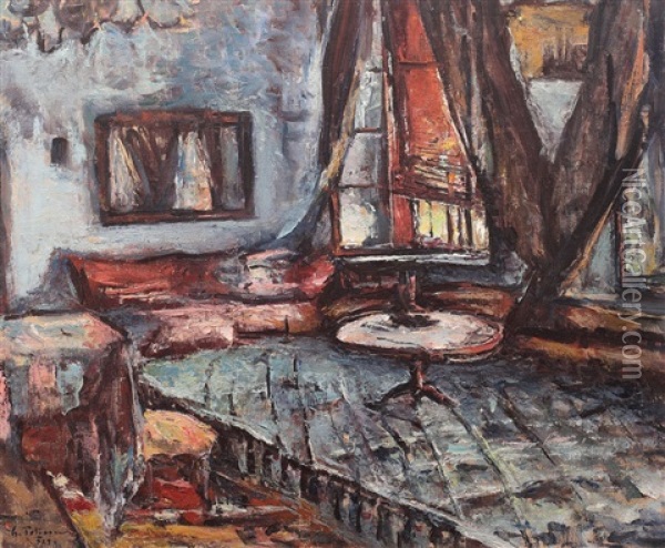 Interior La Viforata Oil Painting - Gheorghe Petrascu