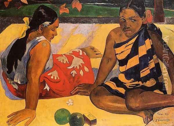 Parau Api Aka What News Oil Painting - Paul Gauguin