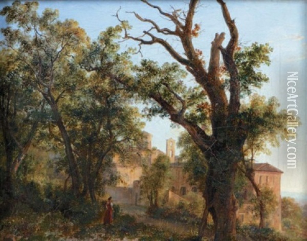 Paysage D'italie Oil Painting - Louis Josephine S. de Belmont
