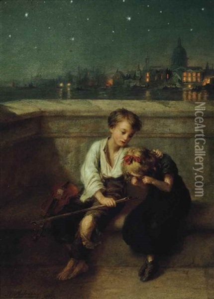 Sympathy Oil Painting - Augustus Edwin Mulready