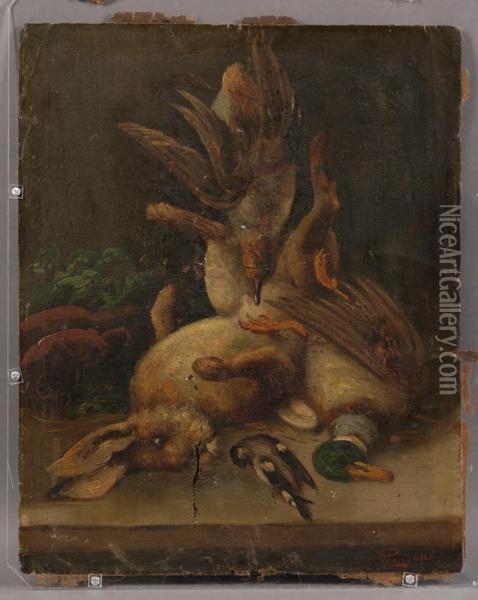 Still Life With Game Oil Painting - Gustav Ranzoni