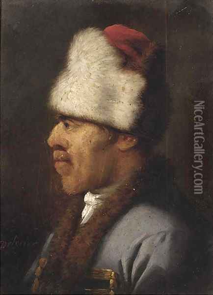 Head of a Hussar Oil Painting - Nicolas Louis Albert Delerive