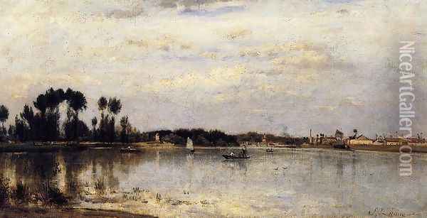 The Seine at Ile Saint-Denis I Oil Painting - Stanislas Lepine