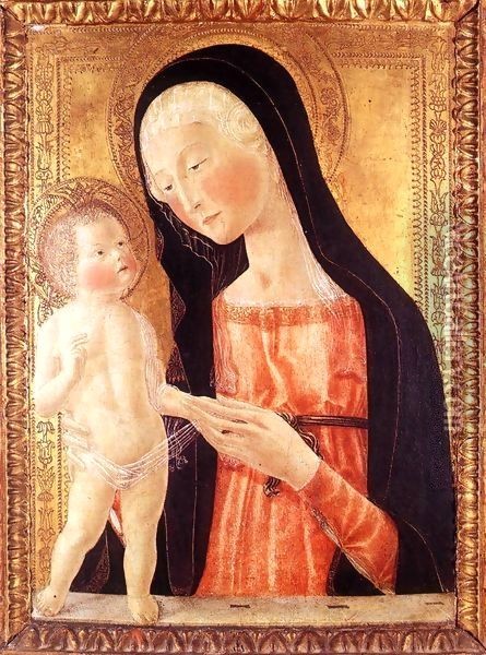 Madonna with the Child Oil Painting - Neroccio (Bartolommeo) De' Landi
