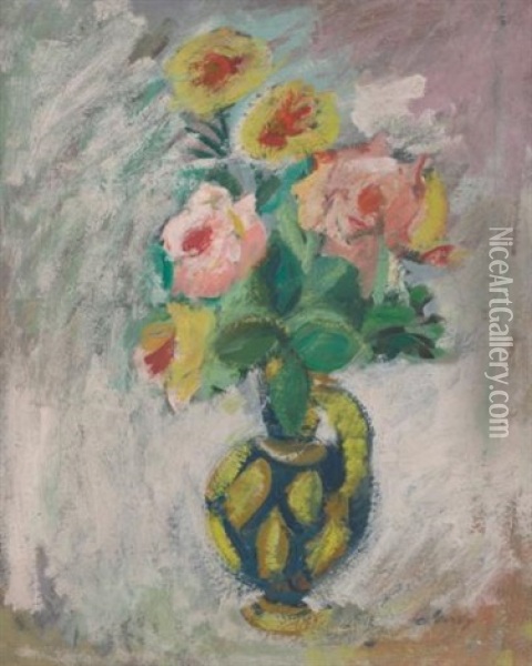 Vase Of Flowers Oil Painting - Arshile Gorky