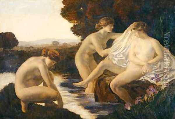 The Bath of Diana 1920 Oil Painting - Marie Auguste Emile Rene Menard