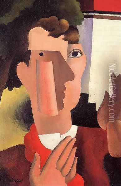 Man with a Red Kerchief Oil Painting - Roger de La Fresnaye