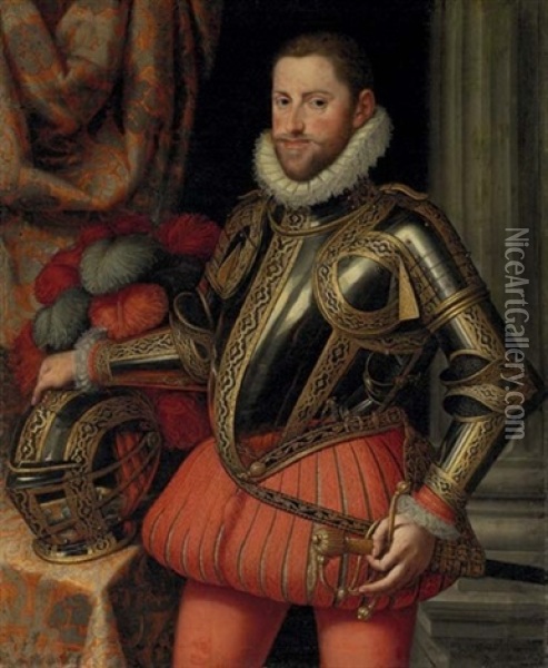 Portrait Of Archduke Ernst Of Austria, In Armor Oil Painting - Martin (Martino) Rota