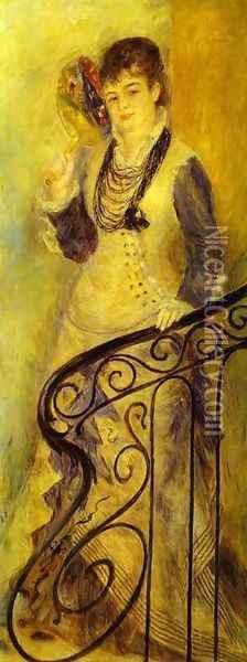 Woman on a Staircase (Femme sur un escalier) Oil Painting - Pierre Auguste Renoir