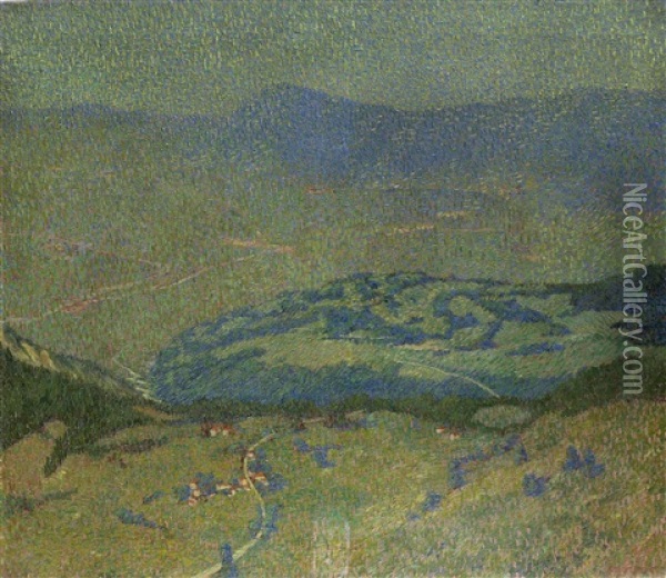 Paesaggio In Valtellina Oil Painting - Emilio Longoni
