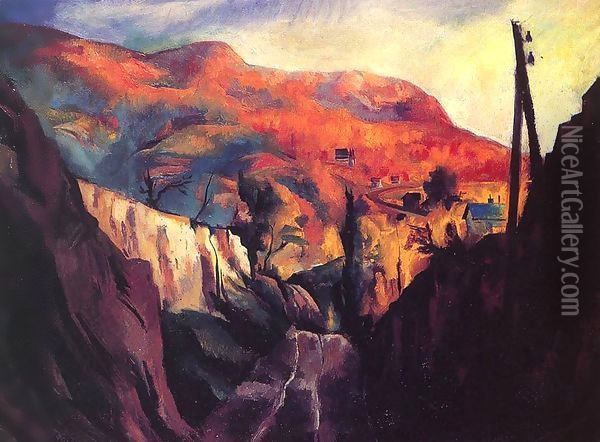 Zebegeny Valley 1927 Oil Painting - Istvan Desi-Huber