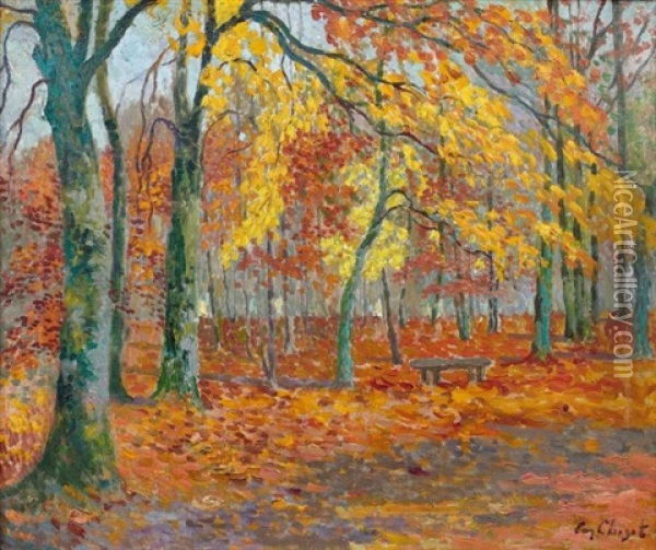 Paysage D'automne Oil Painting - Eugene Chigot