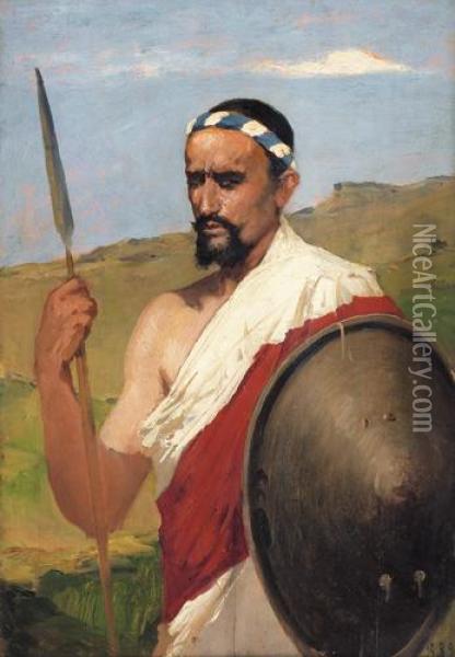 L'ing. Pietro Billotti, In Tenuta D'amigero D'africa Oil Painting - Lorenzo Delleani