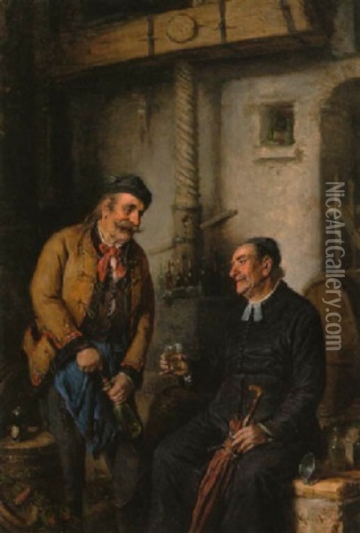 Hochwurden Zu Gaste Oil Painting - Hermann Kern