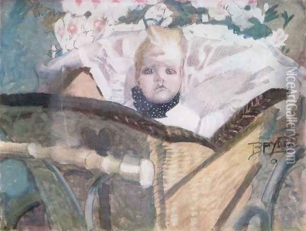 Artist's son Oil Painting - Mikhail Aleksandrovich Vrubel