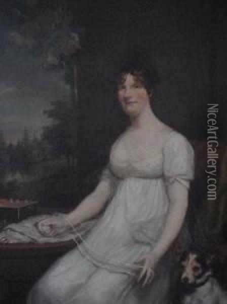 Portrait Of Margaret Coulthurst Of Gargrave House, Yorkshire Oil Painting - James Northcote