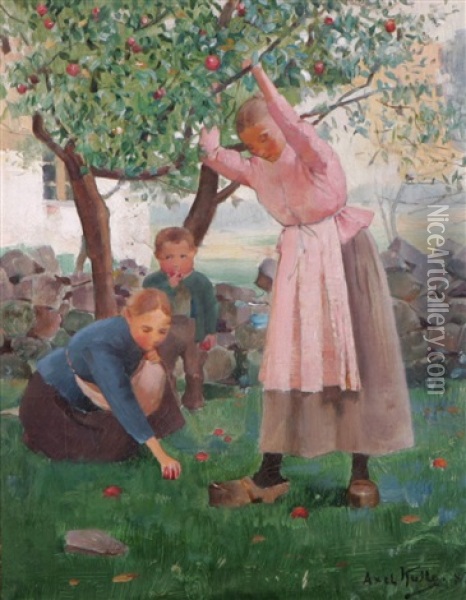 Fallfrukt I Tradgarden Oil Painting - Axel Henrik Kulle