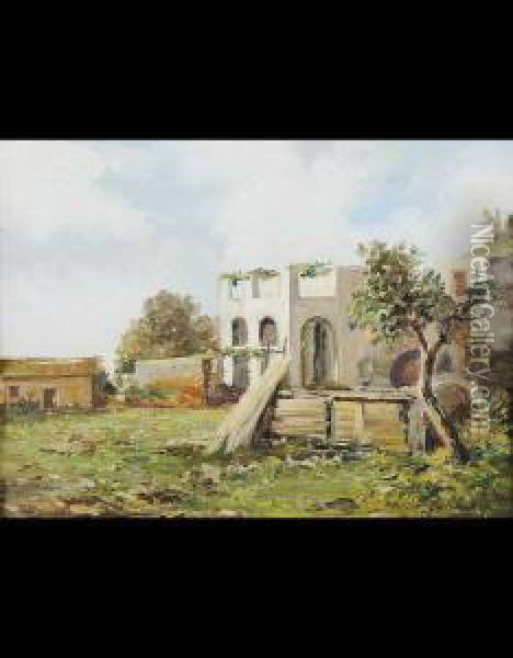 Casolare Nel Campagna Vicino A Palermo Oil Painting - Erminio Kremp