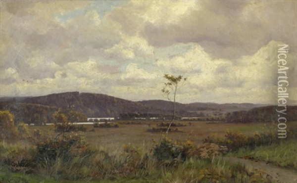 Herbstlandschaft Bei Silkeborg Im Danischen Midtjylland Oil Painting - Oscar Herschend