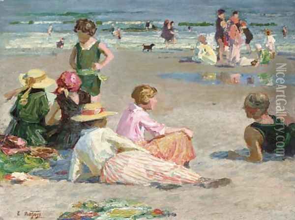 Manhattan Beach Oil Painting - Edward Henry Potthast