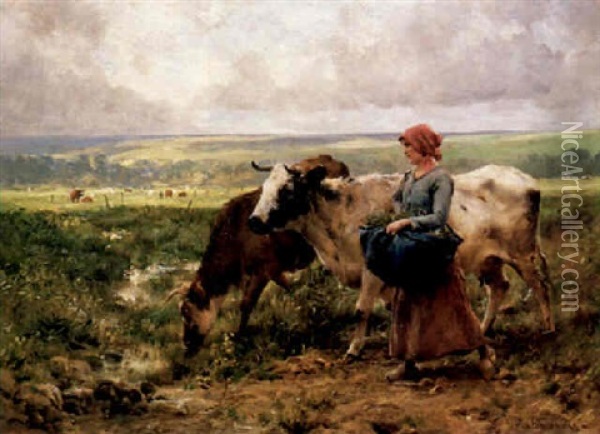 At Pasture Oil Painting - Julien Dupre